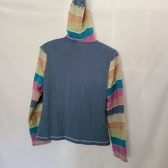 Parsley and Sage Boho‎ Rainbow Full Zip Hooded Jacket sz M - Picture 2 of 4
